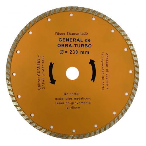 Disco turbo general de obra diámetro 230 mm